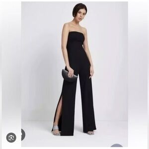 NWT Marcella New York Park Jumpsuit Strapless Wide Leg Black Size XS